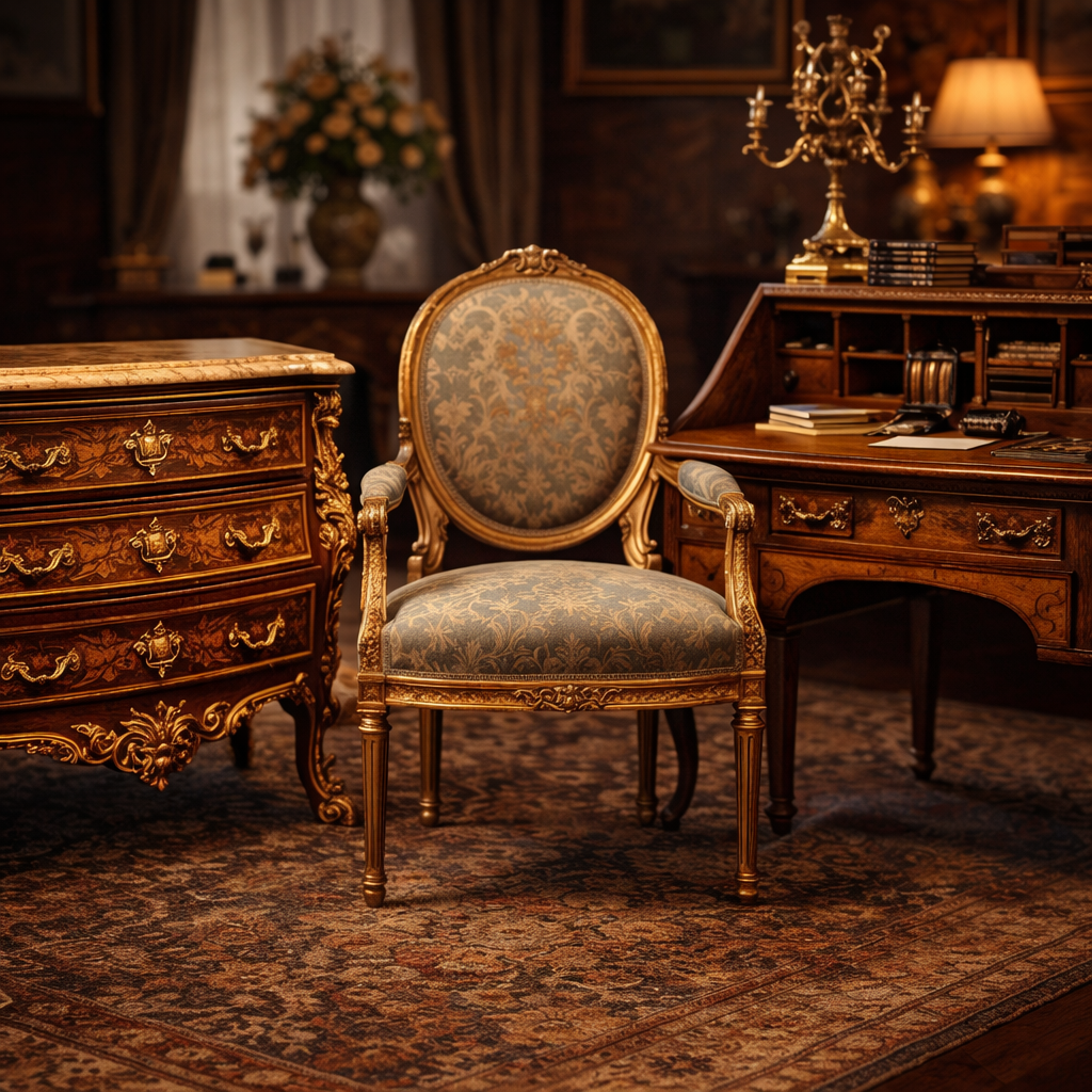 Meubles anciens : commodes, fauteuils, bureaux d’époque